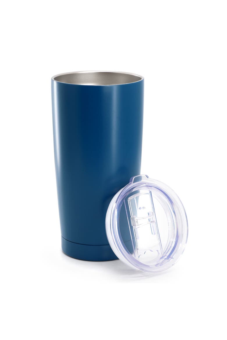 Marina 4 Piece 18 Ounce Double Wall Stainless Steel Thermal Tumbler with Acrylic Lid, Alternate, color, Blue