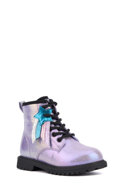 Kids' Crystal Sky Metallic Combat Boot (Toddler & Walker)