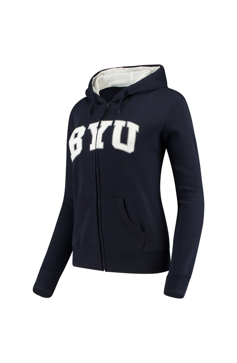COLOSSEUM Women's Stadium Athletic Navy BYU Cougars Arched Name Full-Zip Hoodie, Main, color, Navy