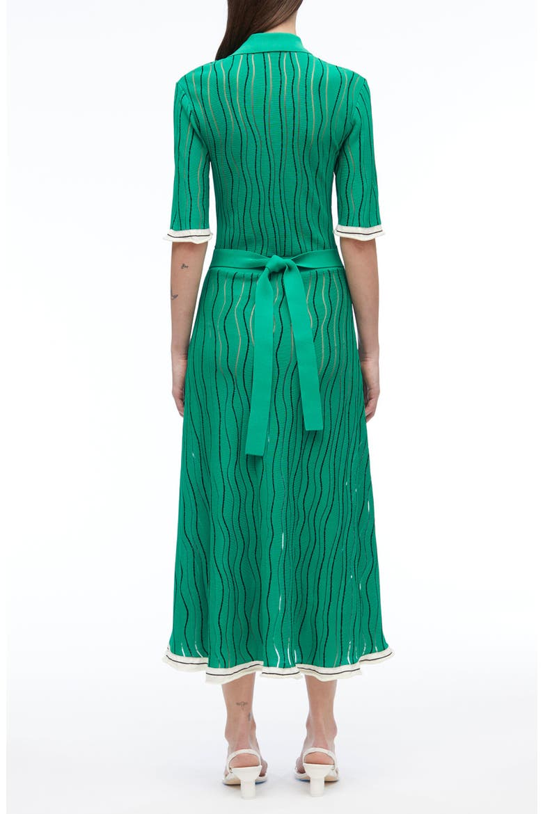 Art Nouveau Jacquard Polo Dress, Alternate, color, PALM MULTI