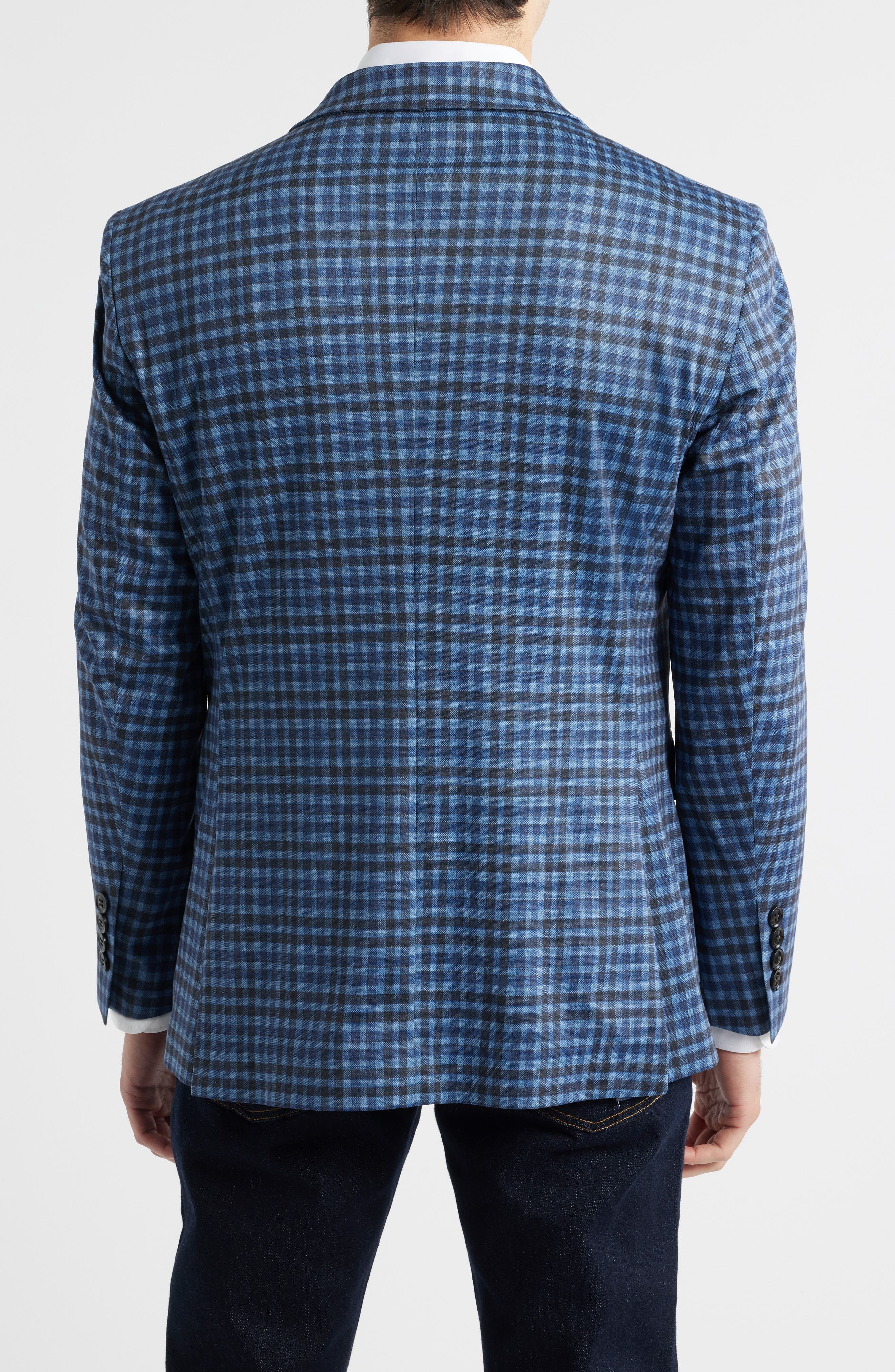 Blue Check Knit Sport Coat - image 2