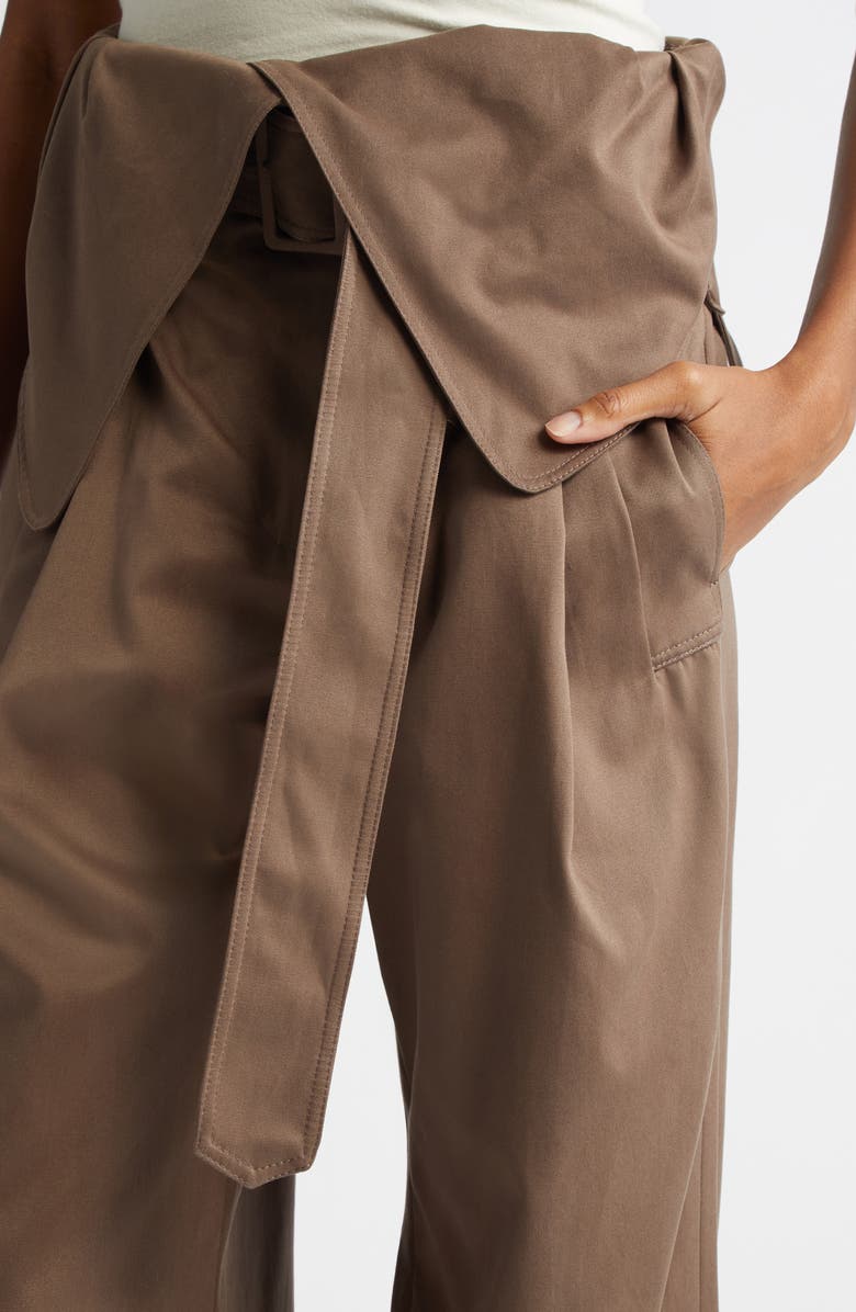 JW Anderson Foldover Belted Trench Trousers, Alternate, color, Smoke