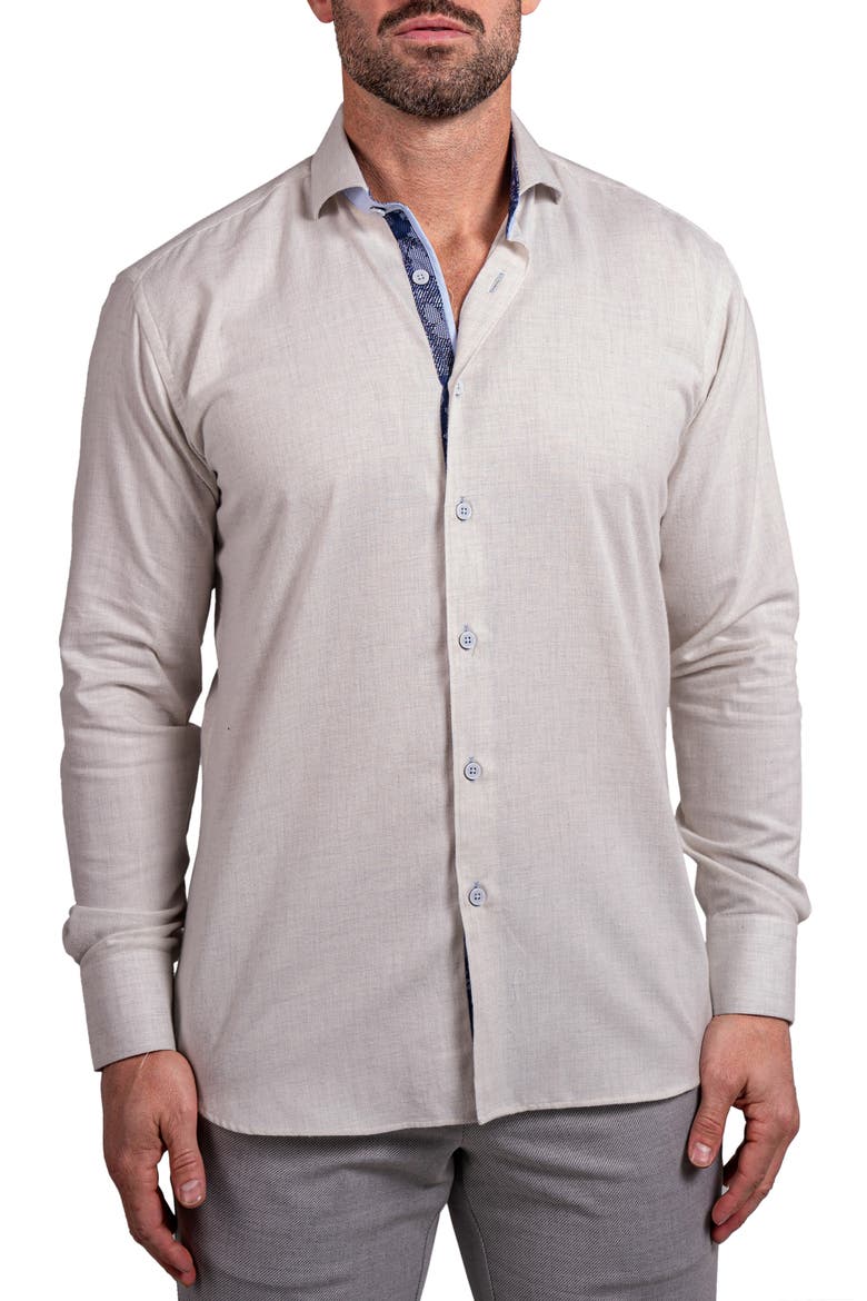 Einstein Ascension Contemporary Fit Button-Up Shirt, Main, color, WHITE