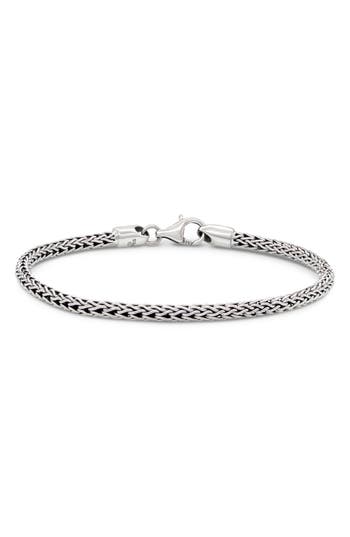 Devata Gender Inclusive Sterling Silver Dragon Bone Round 3mm Chain Bracelet In Silver