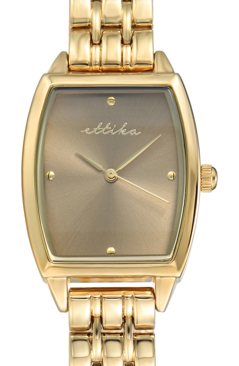 Ettika Shiitake Classic Quartz Bracelet Watch, 25mm x 37mm, Alternate, color, Shiitake And Gold