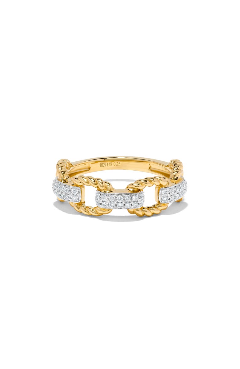 H.J. Namdar Diamond Pavé Two-Tone Rope Chain Ring, Main, color, 