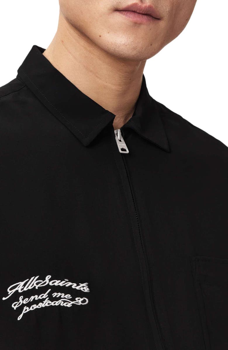 AllSaints Buck Embroidered Jacket, Alternate, color, Surge Black