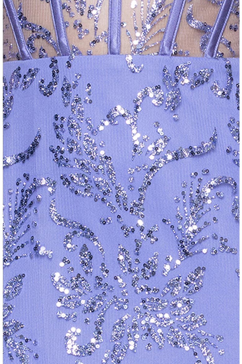 Sequin & Mesh Dress, Alternate, color, PERIWINKLE
