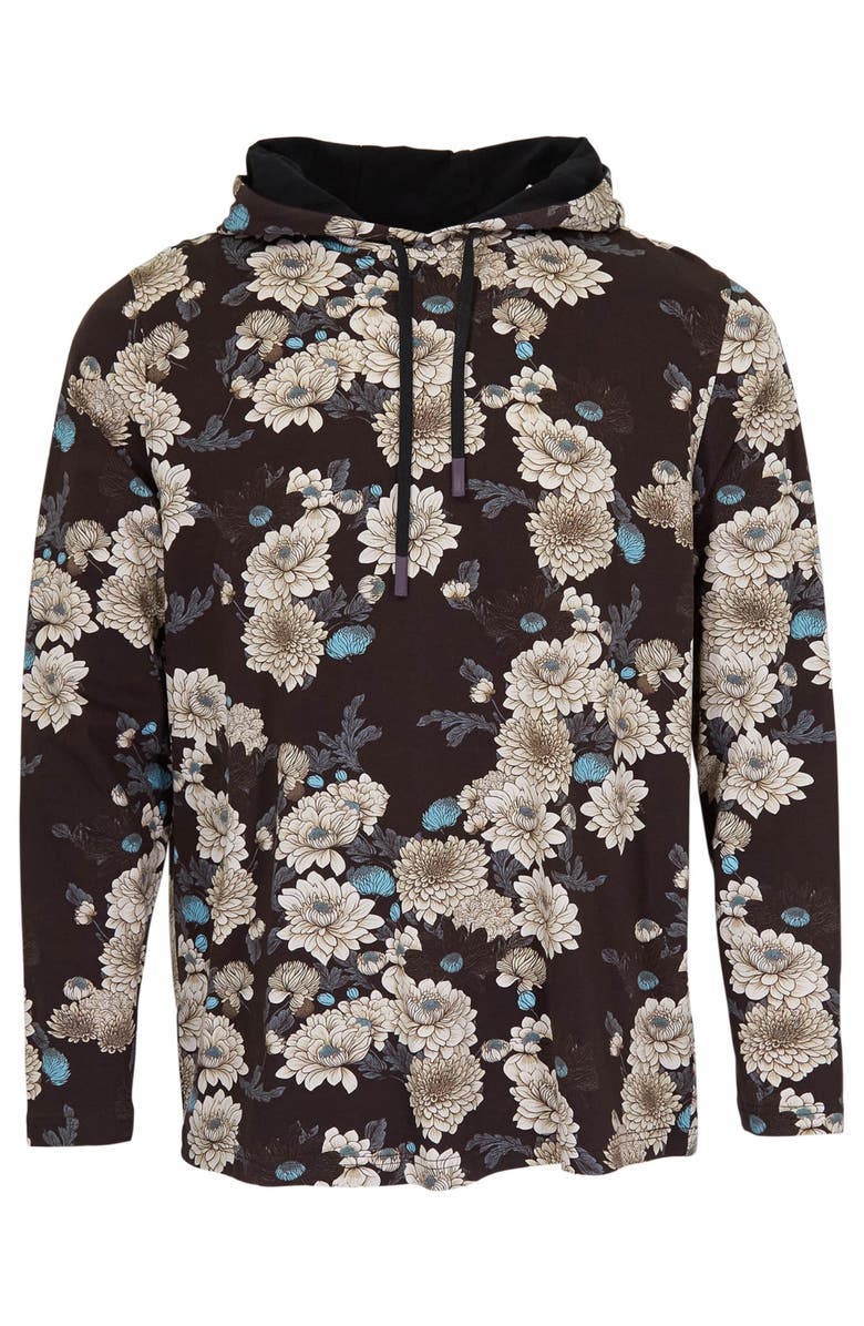 Lords of Harlech Horatio Jersey Lightweight Hoodie, Main, color, Serious Floral Black