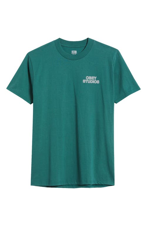 Obey Palette Logo Graphic T-shirt In Rain Forest