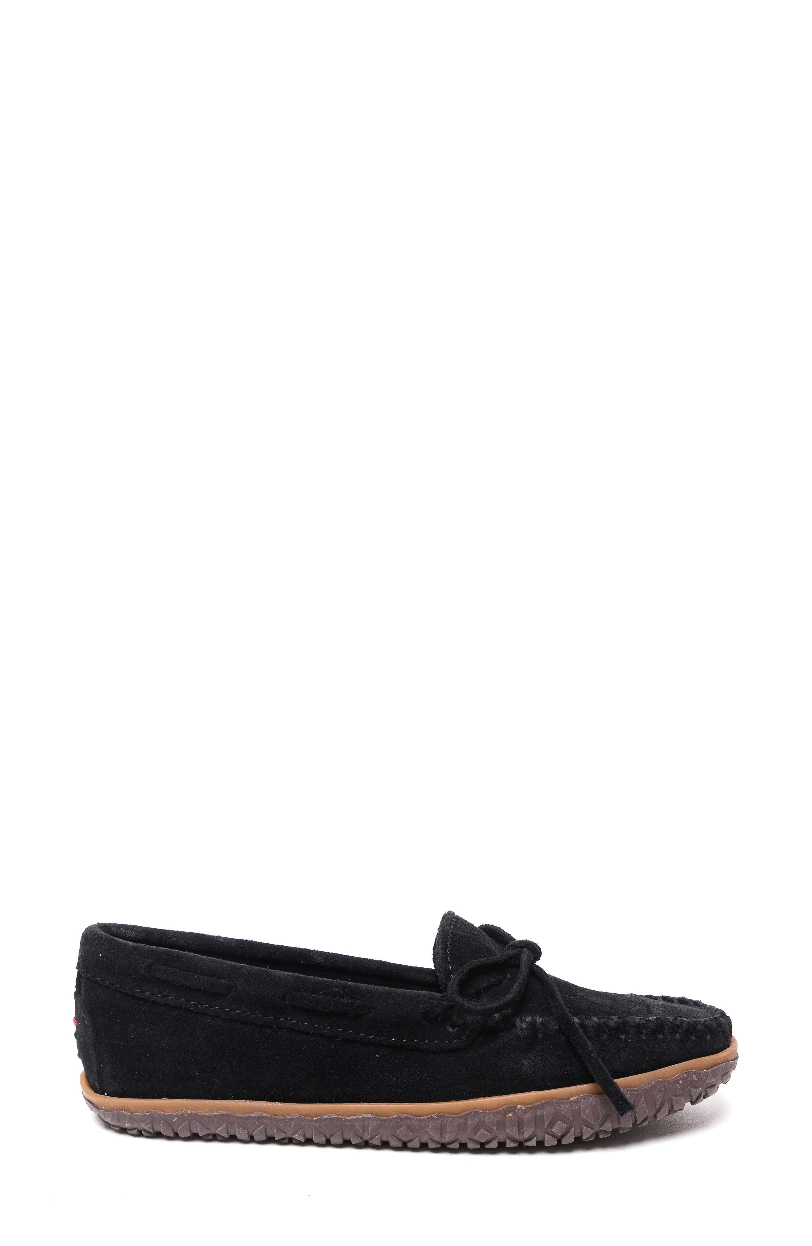 Minnetonka Tie Tread Slipper, Alternate, color, Black