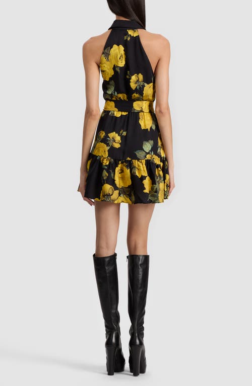 Alice And Olivia Miranda Mini Dress Rosehips In Black
