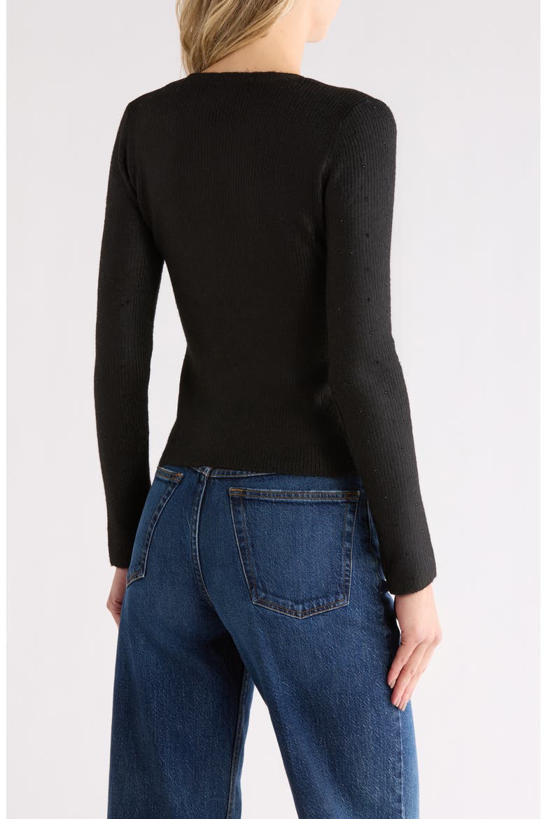 Rhinestone Ribbed Crop Sweater, Alternate, color, BLACK COMBO