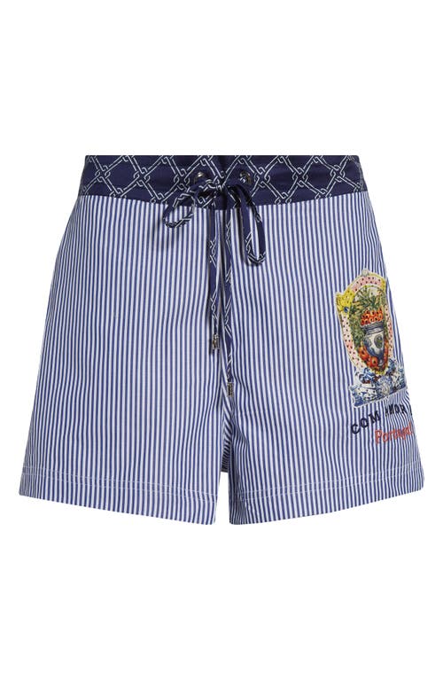 Camilla Crystal Embellished Stripe Boxer Shorts In Song Of Saint Anthony