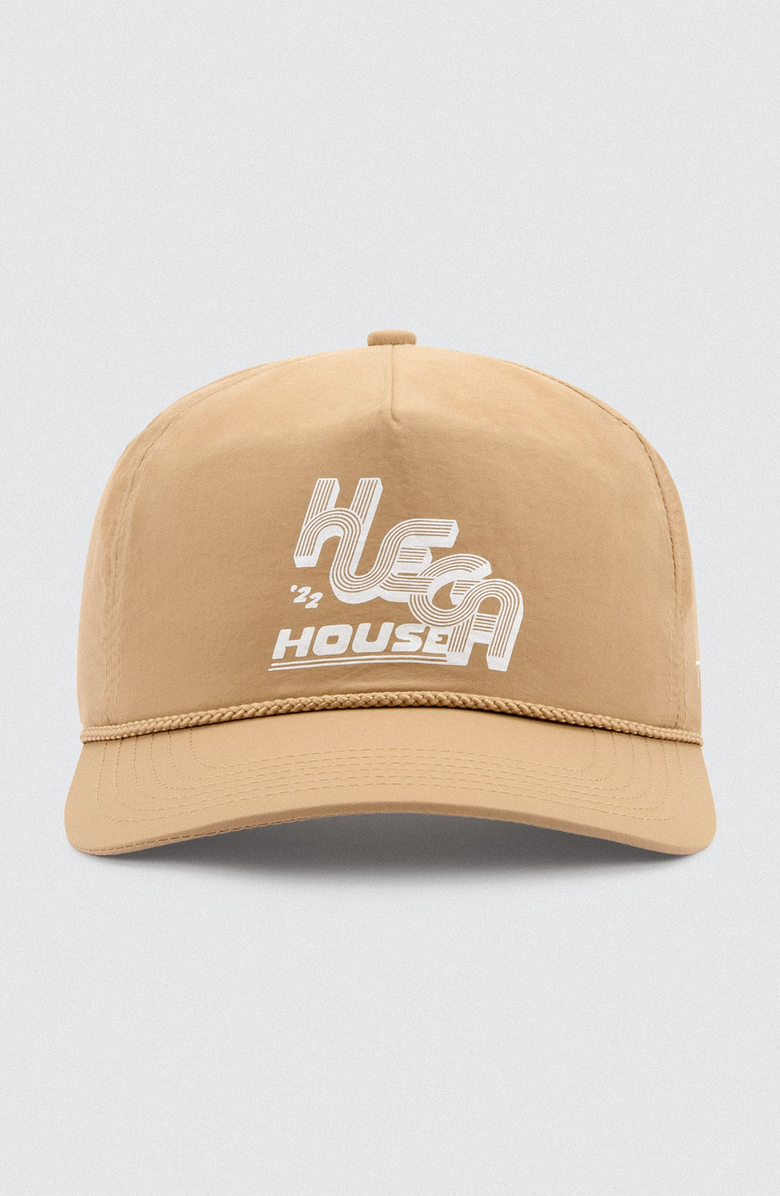 Huega House Track Nylon Hat, Main, color, Khaki