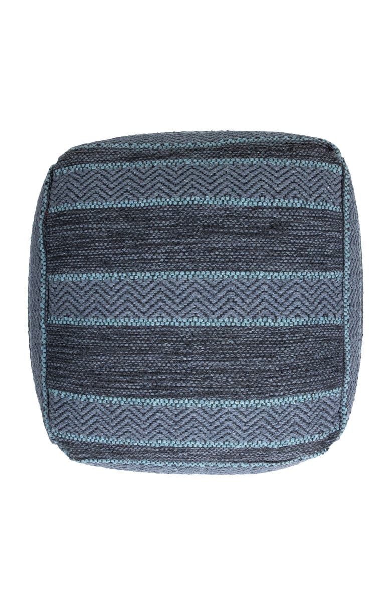 Northlight Striped Woven Cotton Square Pouf - 14" - Gray, Alternate, color, Gray