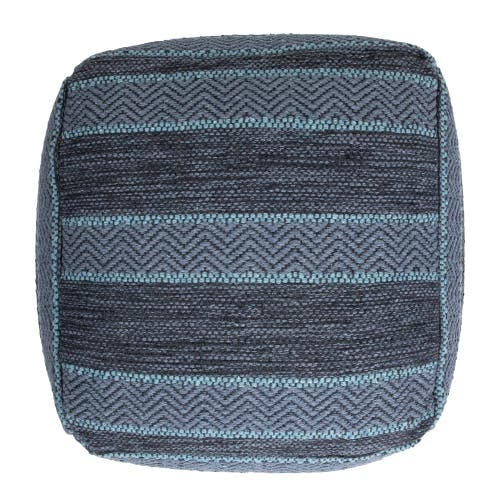 Northlight Striped Woven Cotton Square Pouf