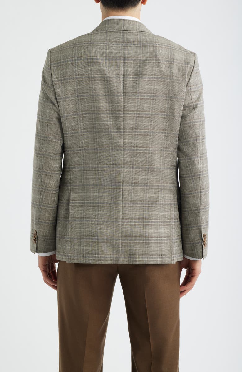 BOSS Hutson Slim Fit Plaid Stretch Sport Coat, Alternate, color, Open Bge