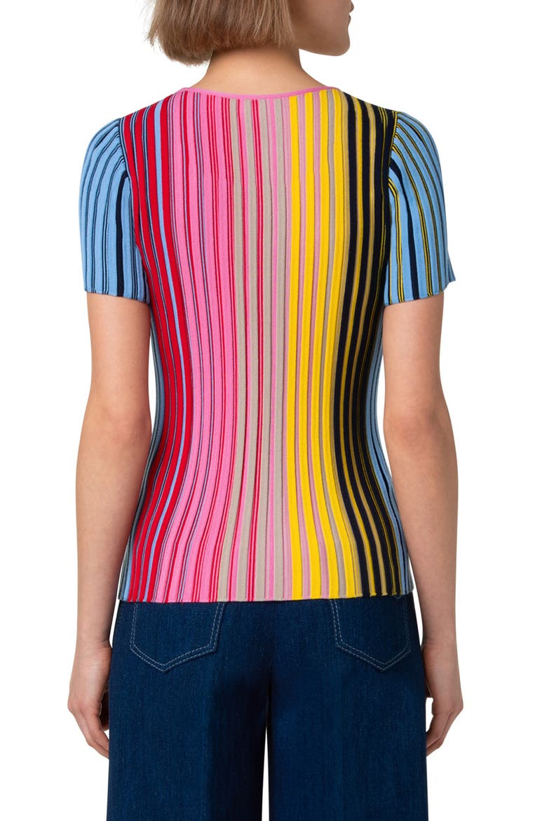 Rainbow Merino Wool Rib Top, Alternate, color, MULTICOLOR