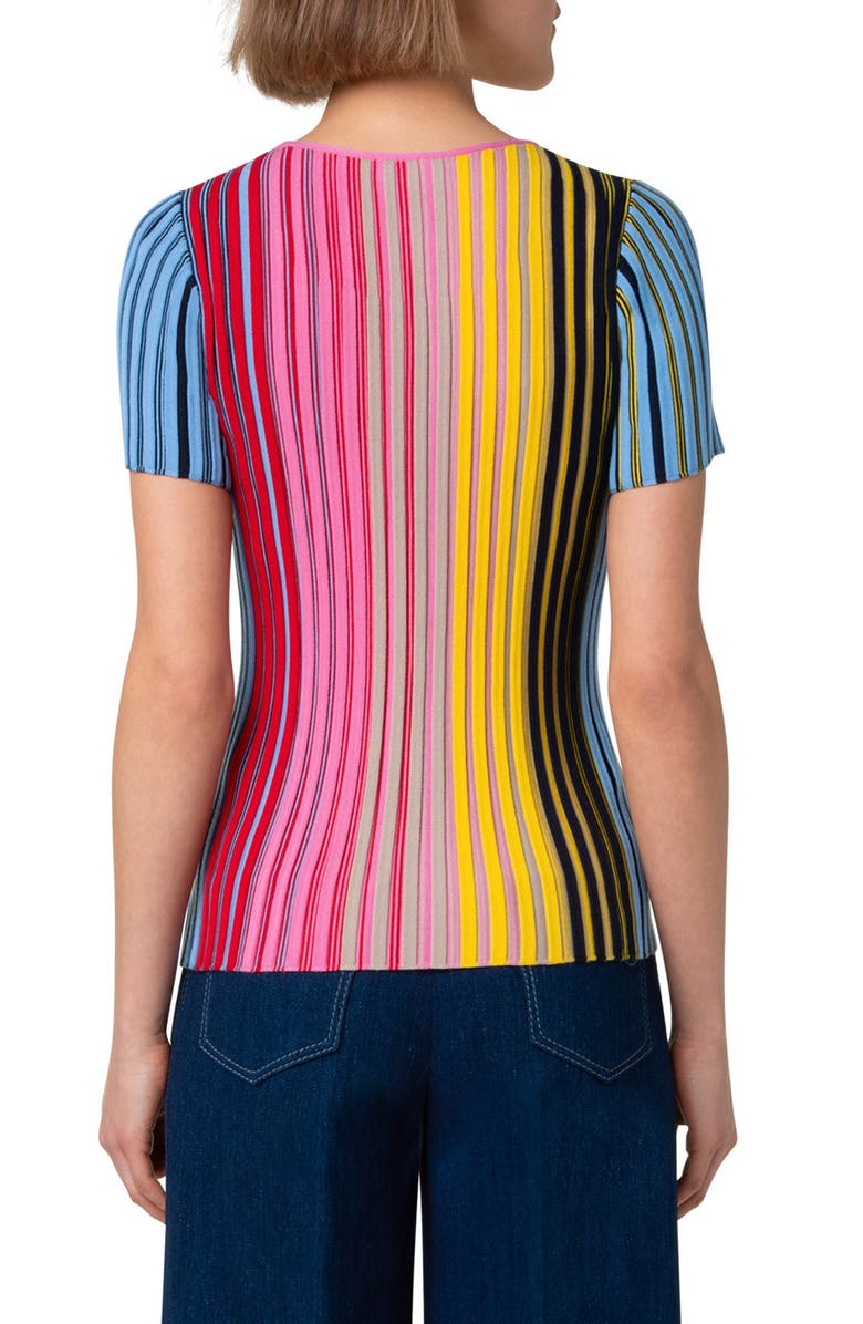 Akris punto Rainbow Merino Wool Rib Top, Alternate, color, 