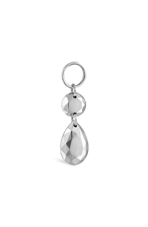 Maria Tash Double Faceted Drop Earrings in White Gold 