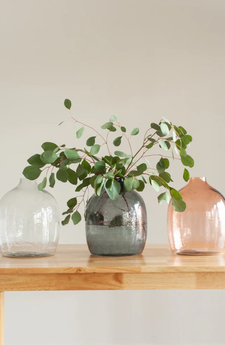 Creative Women Handblown Hammered Glass Hebron Vase, Alternate, color, Blush