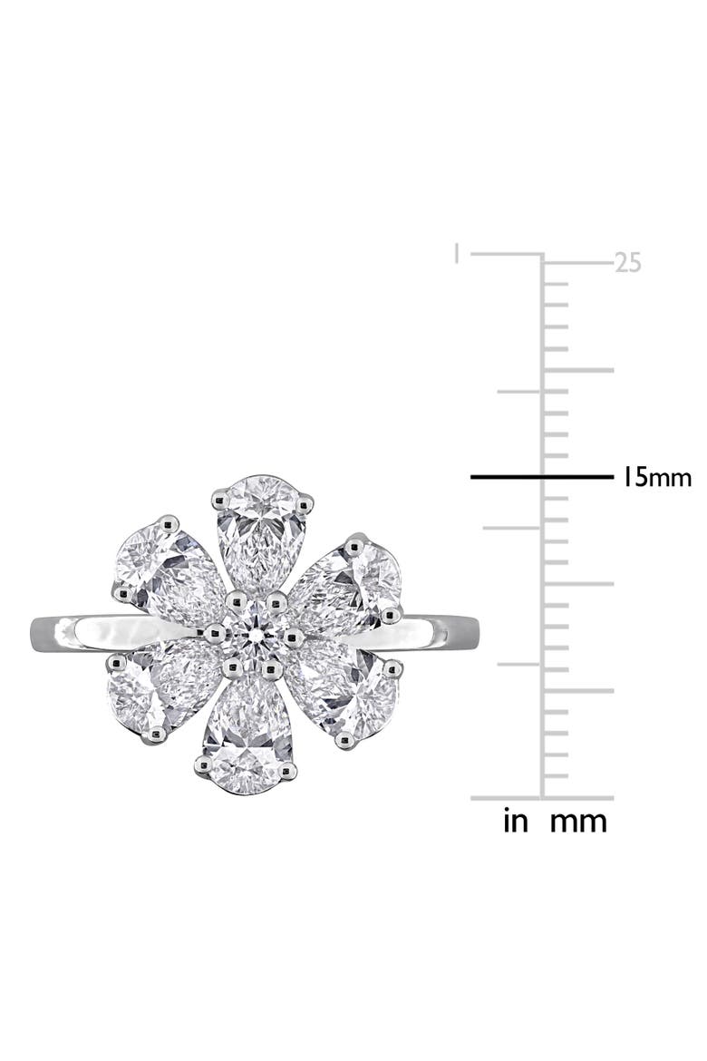 2-1/10 CTW Lab-Grown Diamond Flower Ring 14k, Alternate, color, White Gold