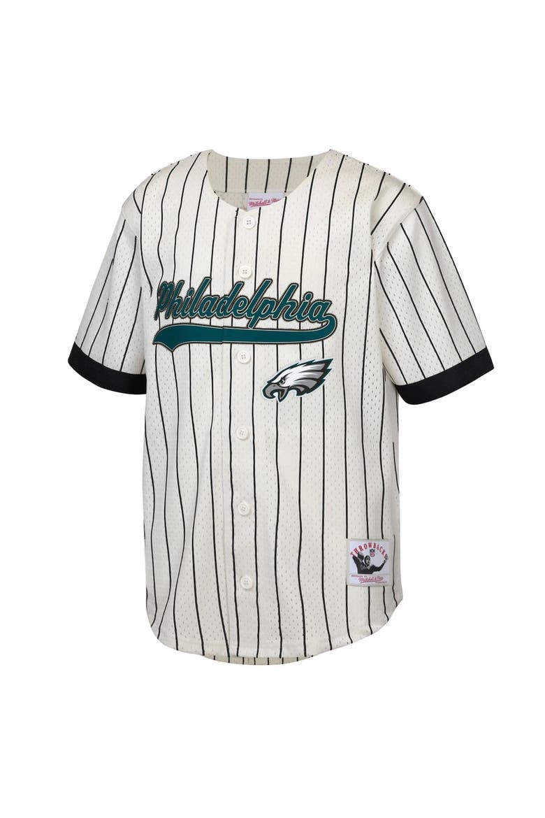 Youth Mitchell & Ness Brian Dawkins Cream Philadelphia Eagles Retired Player Name & Number Baseball Jersey, Alternate, color, Cream