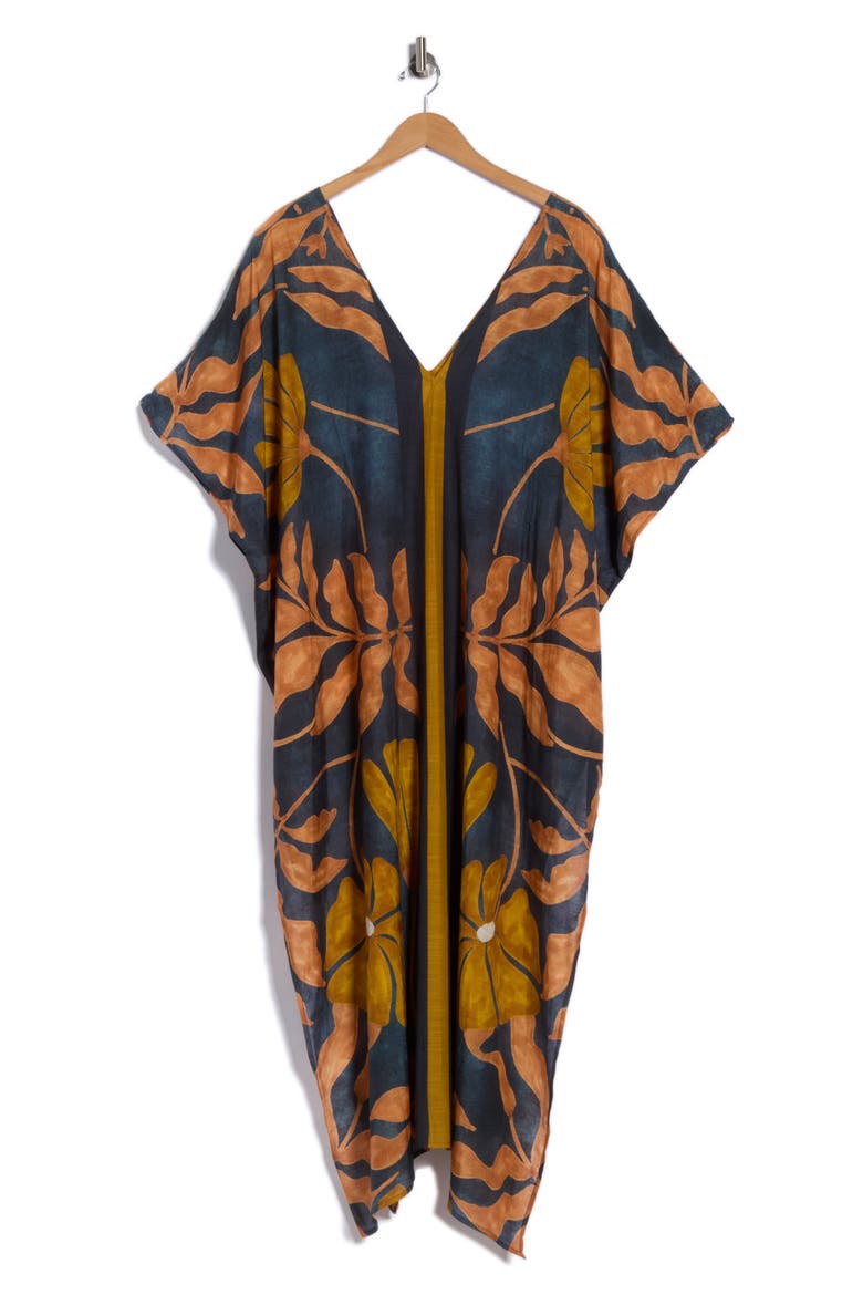 Cerise Caftan Cover-Up, Alternate, color, KELP FLOWER