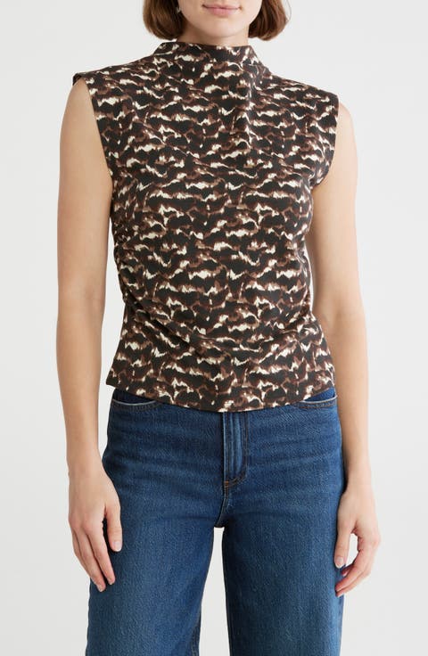 Funnel Neck Ruched Tank