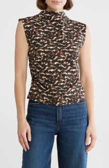 NORDSTROM RACK Funnel Neck Ruched Tank