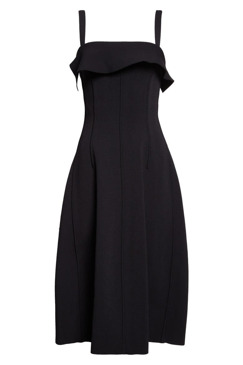 Blanca Compact Stitch Fit & Flare Sweater Dress, Alternate, color, BLACK