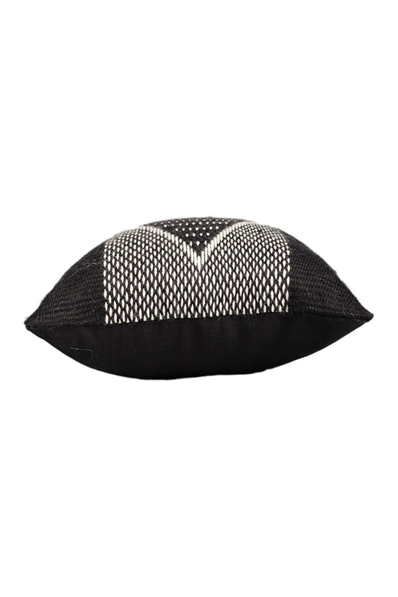 Diamante Square Textile Small Pillow in Ivory, Alternate, color, Black/Ivory