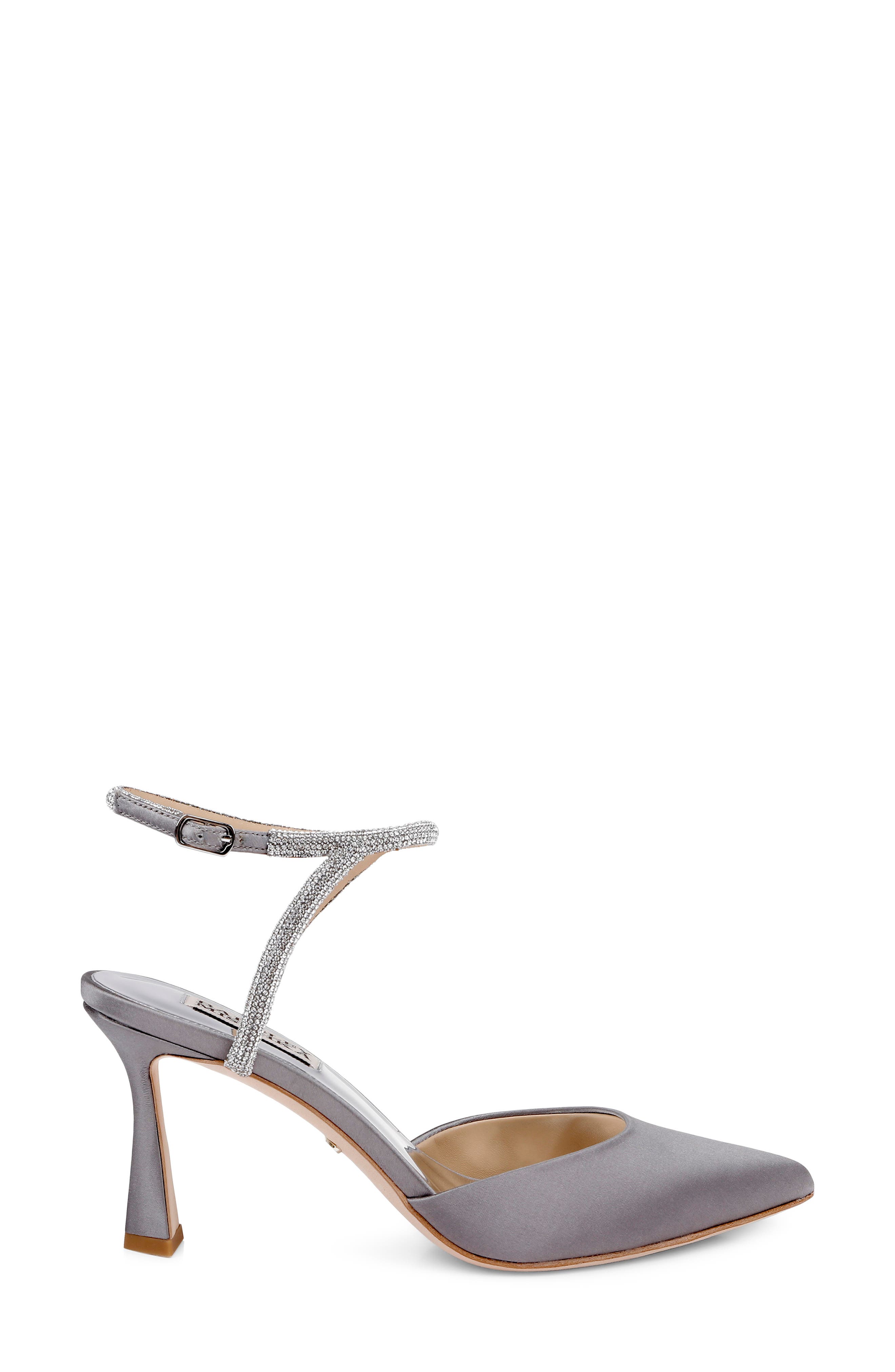 Collection Kamilah Ankle Strap Pump, Alternate, color, GREY SATIN