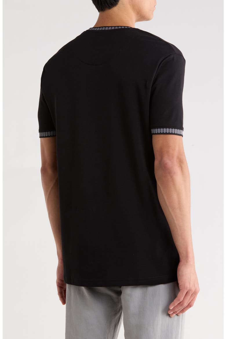 Geometric Tipped Knit T-Shirt, Alternate, color, BLACK