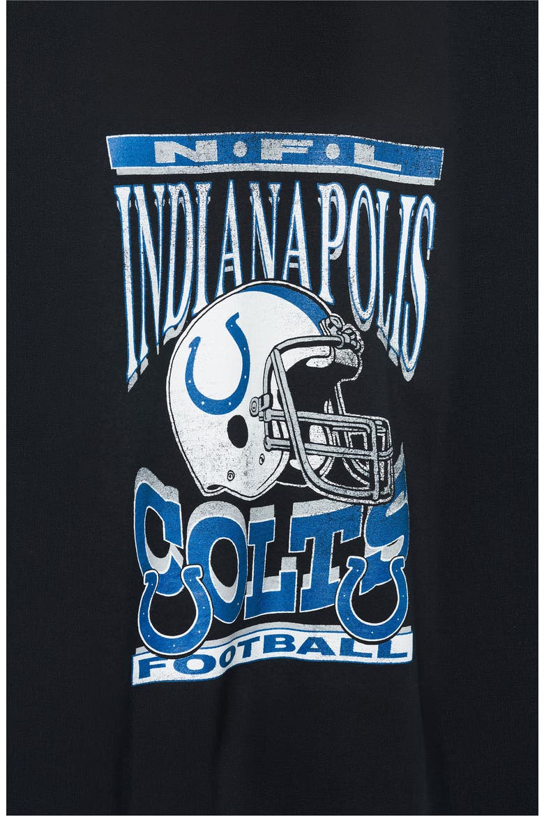 Indianapolis Colts Helmet Flea Market Crewneck Sweatshirt, Alternate, color, BLACK