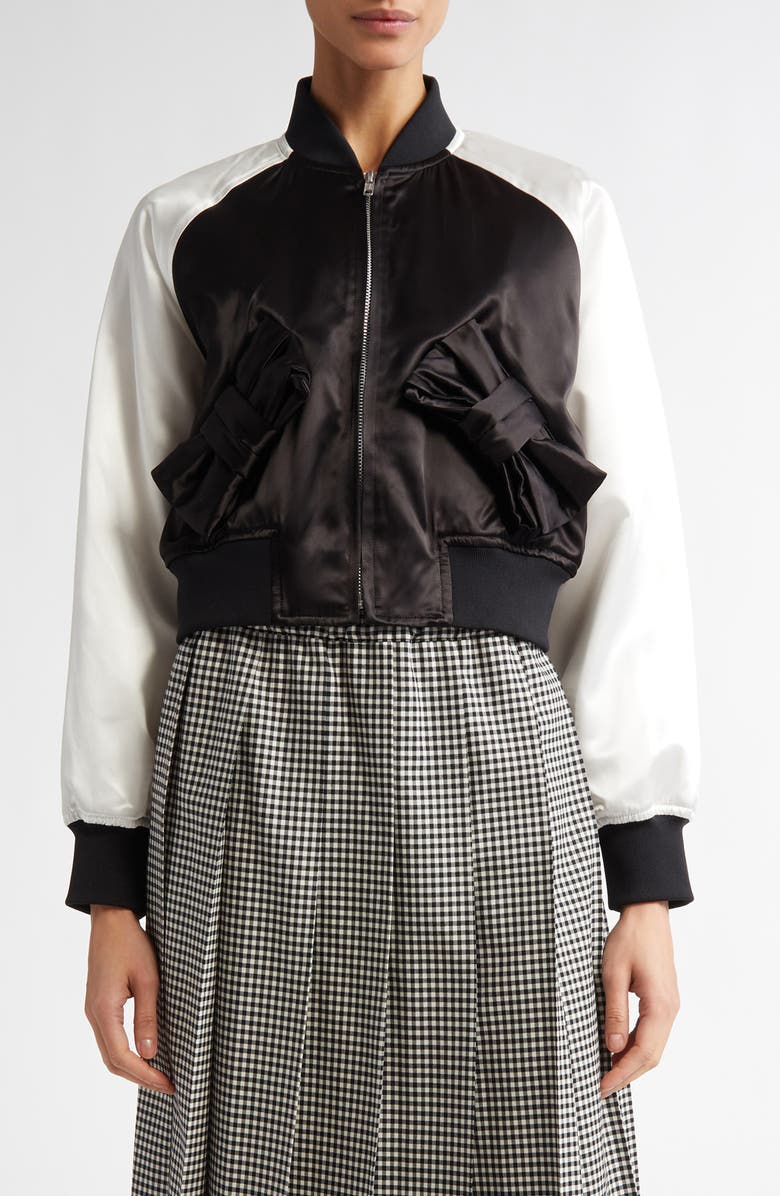 Comme des Garçons Girl Satin Bomber Jacket, Main, color, 