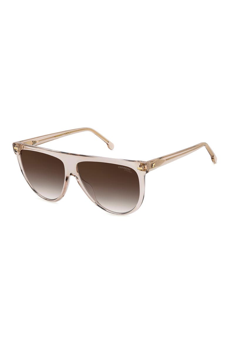 60mm Gradient Flat Top Sunglasses, Alternate, color, NUDE/ BROWN