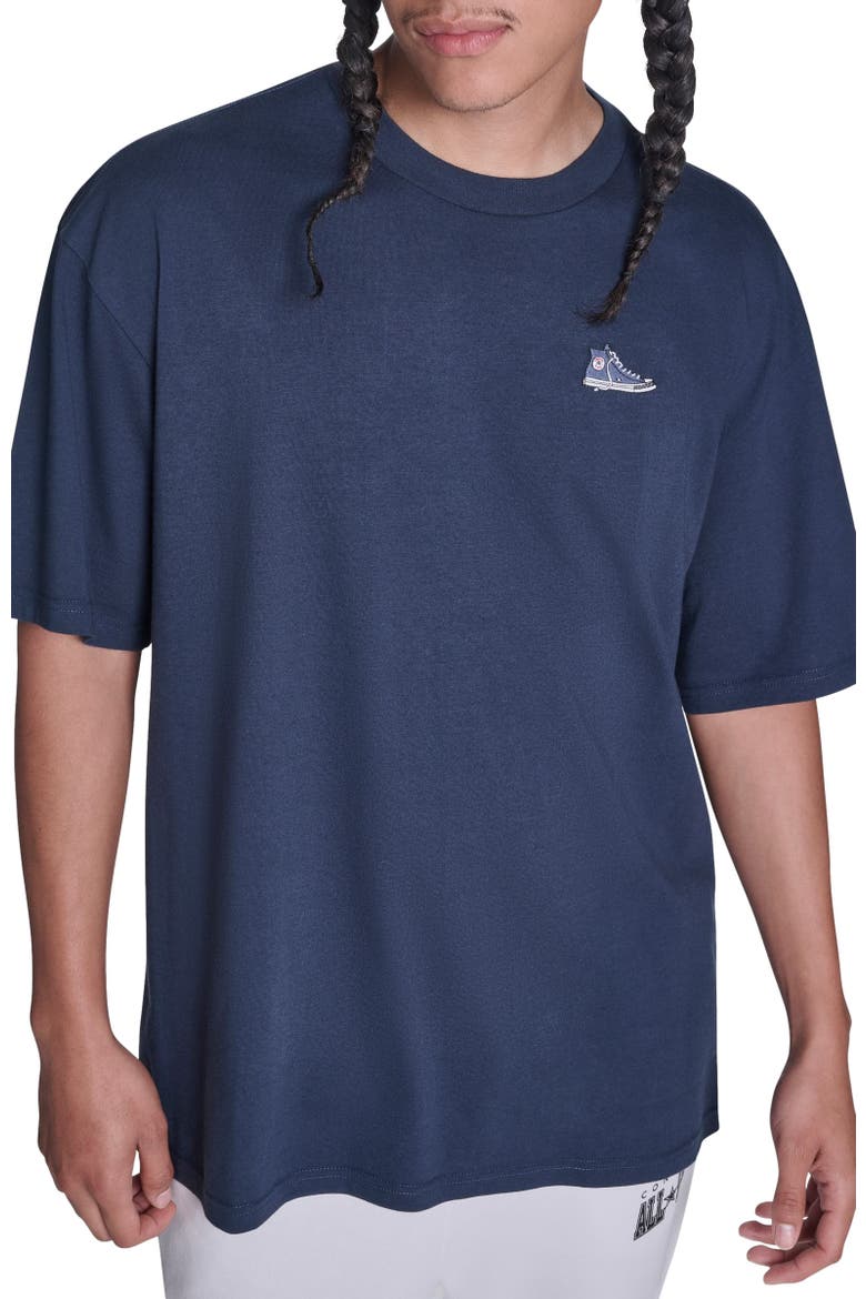 Sneaker Patch Tee, Main, color, CONVERSE NAVY