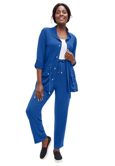 2-Piece Stretch Knit Cargo Set (Plus)