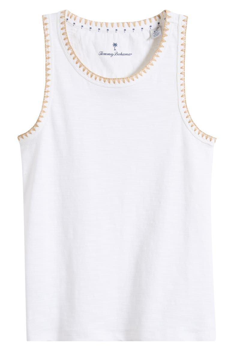 Ashby Isles Embroidered Slubbed Cotton Tank, Alternate, color, WHITE