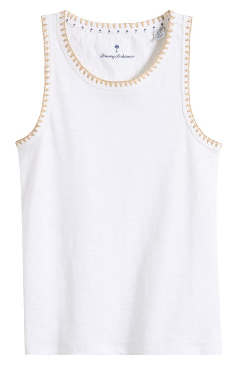 Ashby Isles Embroidered Slubbed Cotton Tank