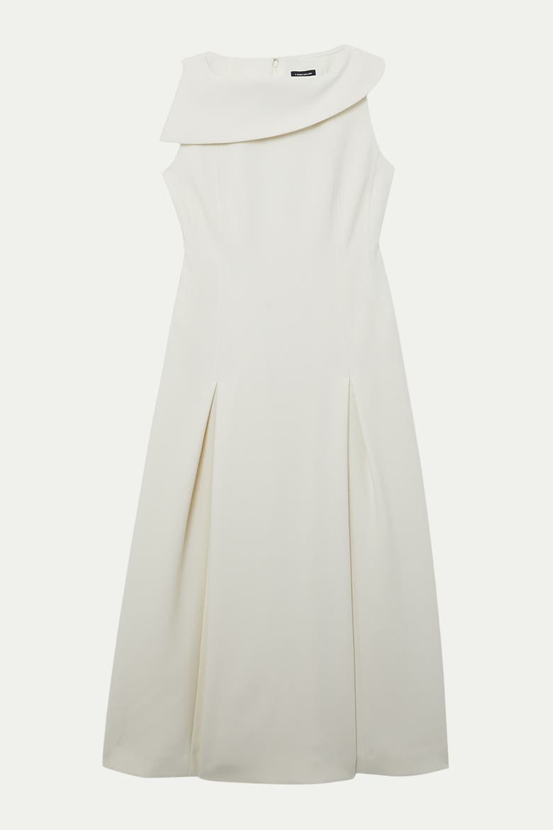 Asymmetric Neck Tailored Dress, Alternate, color, Ivory