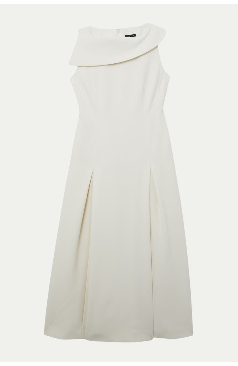 Karen Millen Asymmetric Neck Tailored Dress, Alternate, color, Ivory