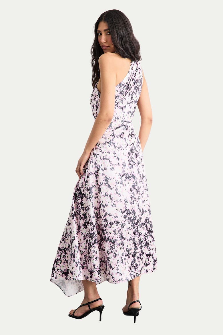 Scarf Tie Asymmetric Maxi Dress, Alternate, color, Multi