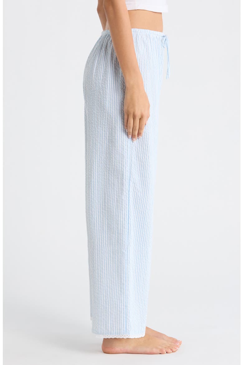 Seersucker Sleep Pants, Alternate, color, WHITE- BLUE HICKORY STRIPE