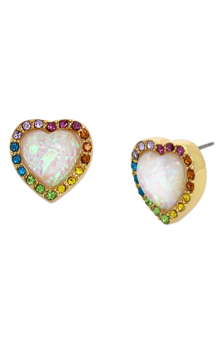 Kurt Geiger London Opal Heart Halo Stud Earrings, Alternate, color,