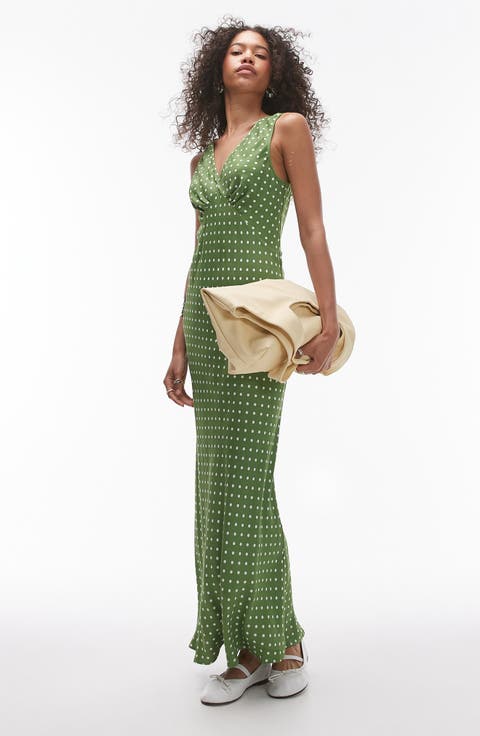 V-Neck Empire Waist Maxi Dress