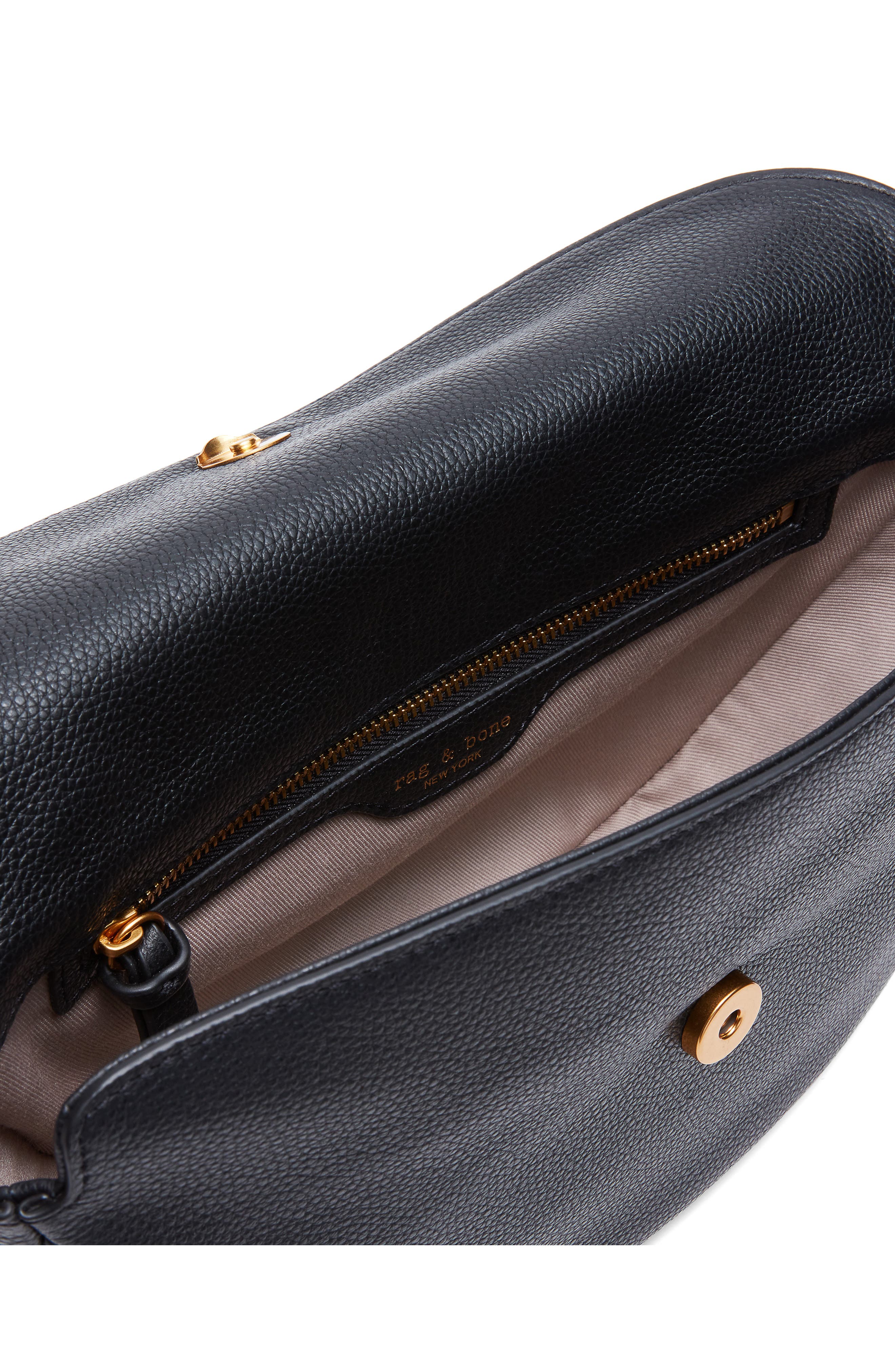 rag & bone Small Gramercy Flap Leather Shoulder Bag, Alternate, color, 
