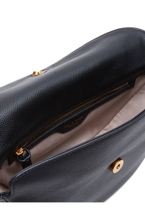 Rag & Bone Small Gramercy Flap Leather Shoulder Bag In Black